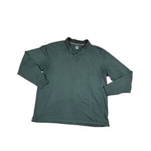 Cabela's Mens Olive Green‎ Long Sleeve Polo Shirt Regular Casual